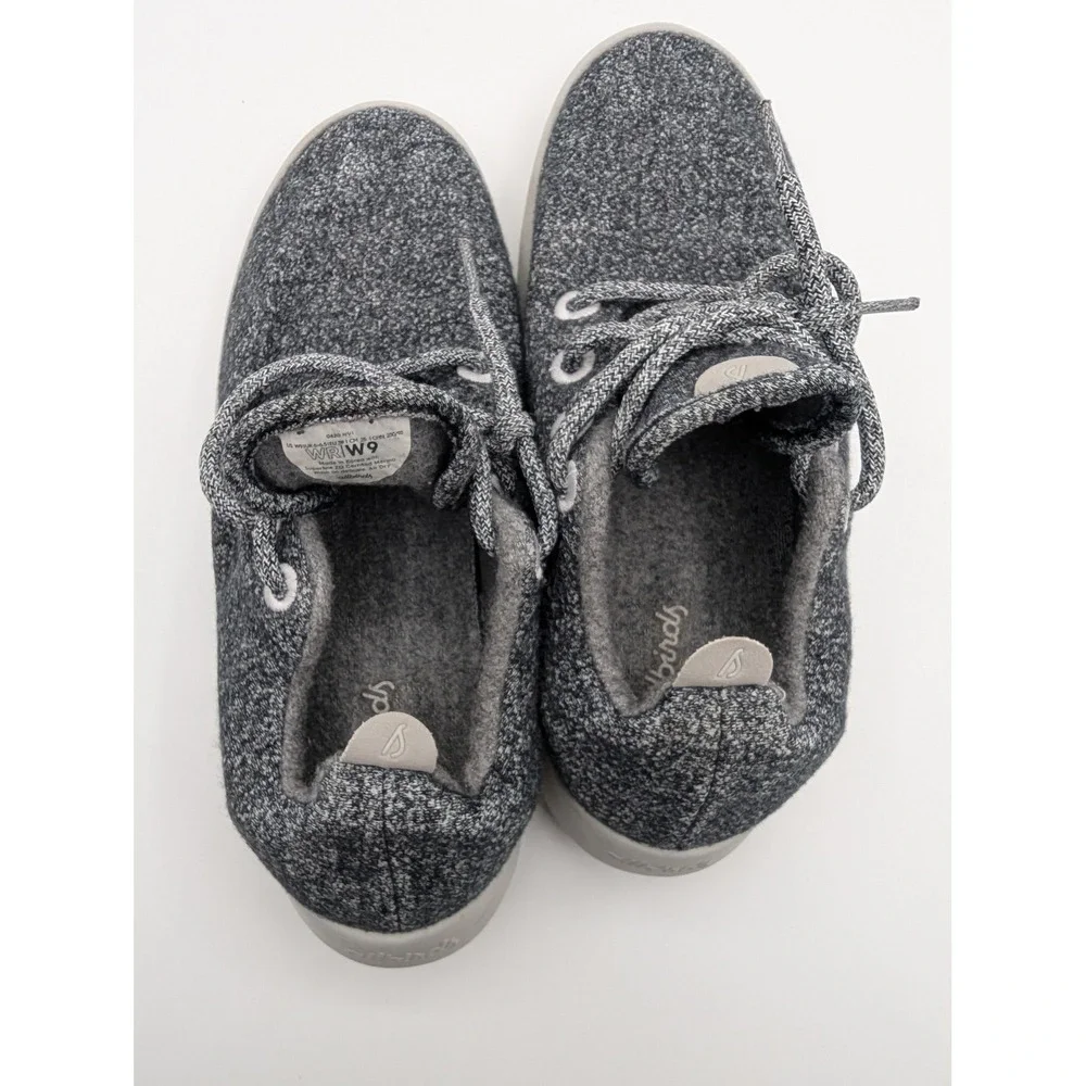 Allbirds Wool Runners Charcoal Grey Knit Lace Up Sneakers‎ Women's US W9